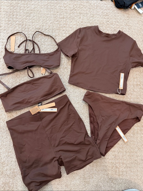 SKIMS Other - SKIMS Brown Swim Set! 5 pieces! 3 tops 2 bottoms